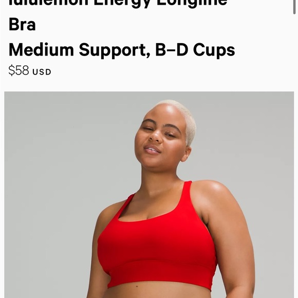 Lululemon Energy Longline Bra - Bundle 2 for 1 - Dark Red size 8 - Picture 2 of 5